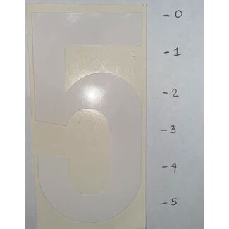 STICKER - NUMBER 5 - WHITE - 5"
