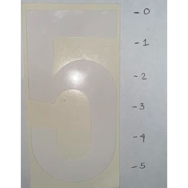 STICKER - NUMBER 5 - WHITE - 5"