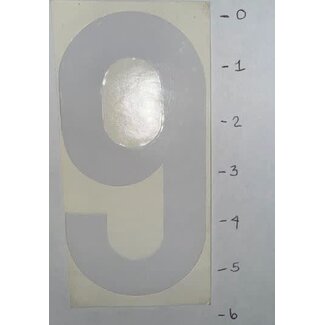 STICKER - NUMBER 9 - WHITE - 5"