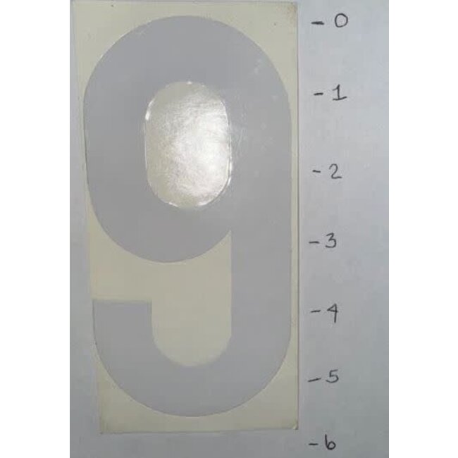 STICKER - NUMBER 9 - WHITE - 5"