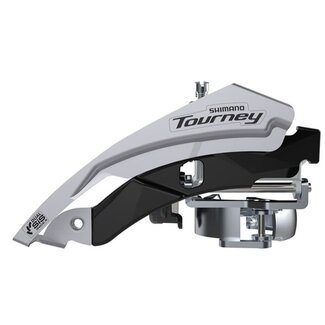 Shimano Tourney FD-TY601-L3 Front Derailleur - 6/7/8-Speed, Triple, Top Swing, Dual Pull, 31.8/34.9mm, 63-66° Chainstay Angle, 20t Cap.