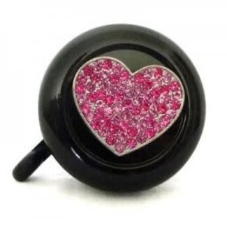 Cruiser Candy Pink Heart Bike Bell (Black)
