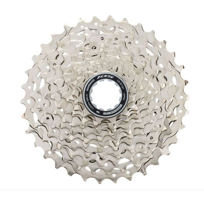 Shimano 105 CS-R7101-12 Cassette - 12-Speed, 11-34t, HG L2, Silver