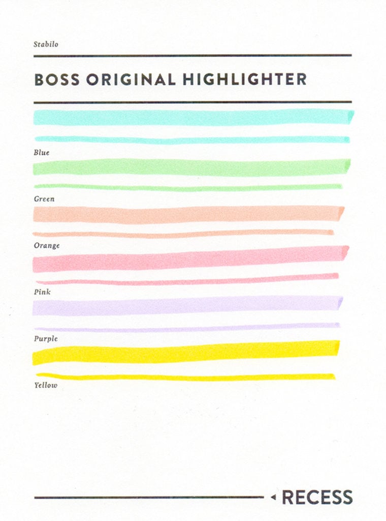 Stabilo : Boss Original : Pastel Highlighter : - Recess