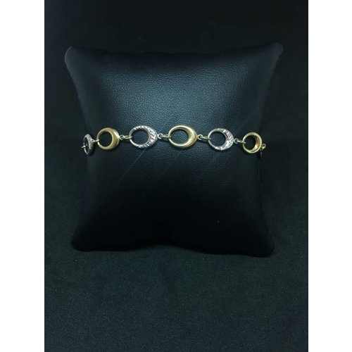 Amour 10k Yellow & White Gold 7" Oval Link Bracelet Amour 10k Yellow & White Gold 7" Oval Link Bracelet