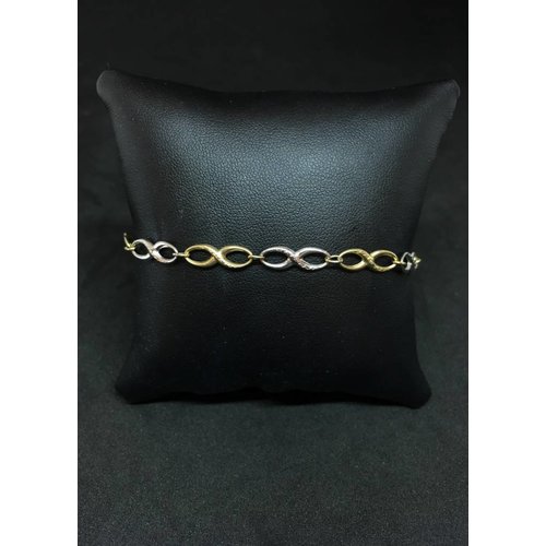 Amour 10k Yellow & White Gold 7.5" Infinity Link Bracelet Amour 10k Yellow & White Gold 7.5" Infinity Link Bracelet