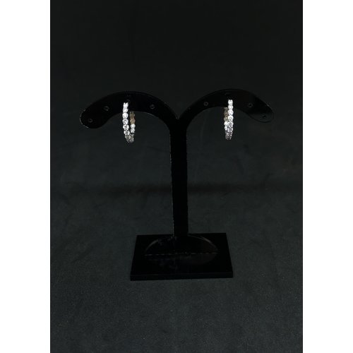 Amour 14k White Gold 0.75ct Diamond Hoops Earrings Amour 14k White Gold 0.75ct Diamond Hoops Earrings
