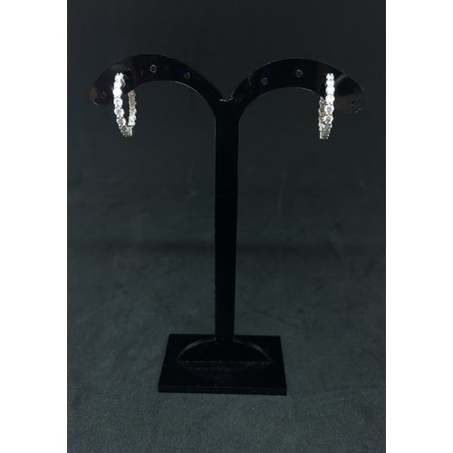 Amour 14k White Gold 0.90ct Diamond Hoop Earrings Amour 14k White Gold 0.90ct Diamond Hoop Earrings
