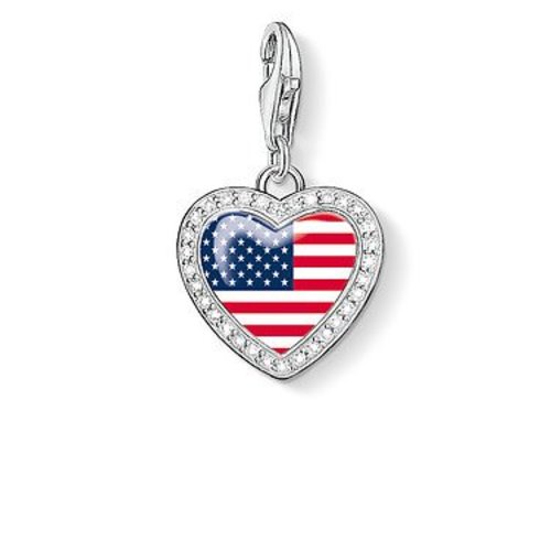 Thomas Sabo Heart USA Flag Charm Thomas Sabo Heart USA Flag Charm