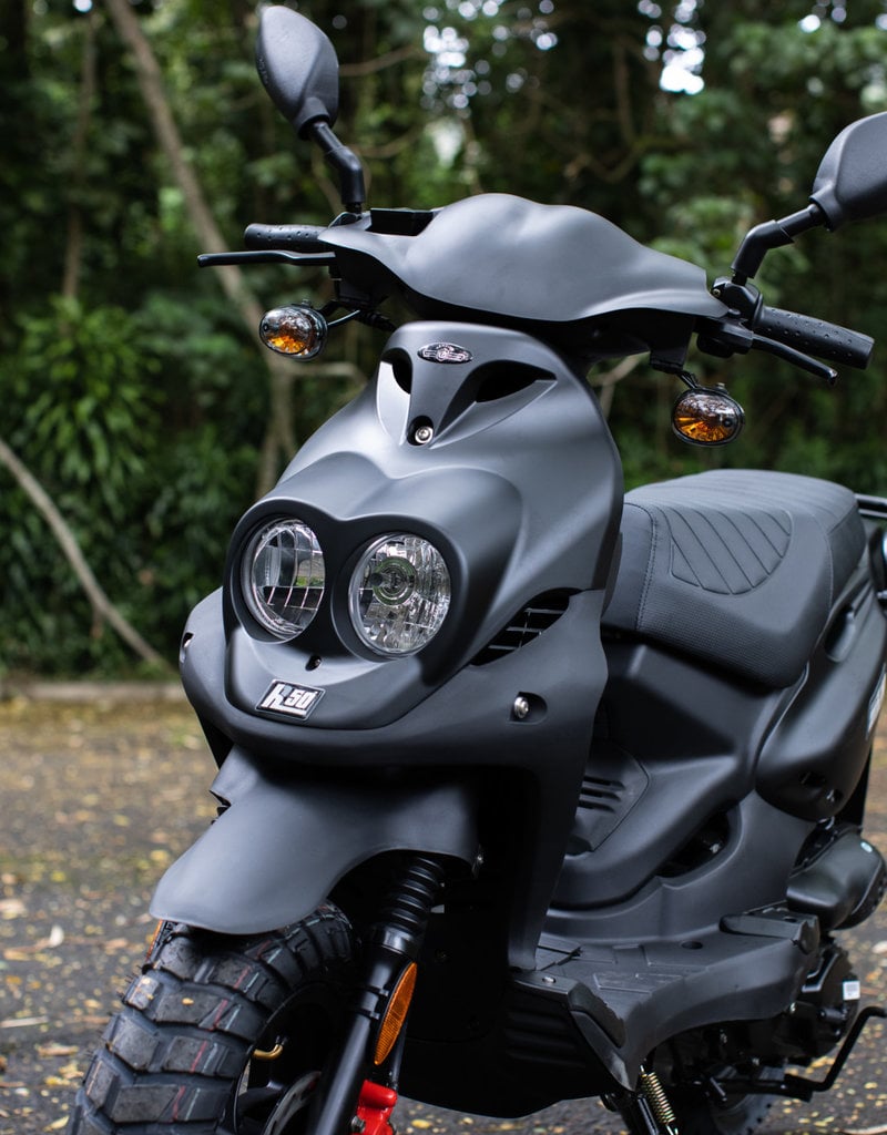 Genuine Scooters 2022 Matte Black Genuine Roughhouse 50cc Moped