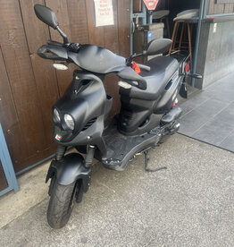 Genuine Scooters 2022 Matte Black Genuine Roughhouse 50cc Moped (5060)