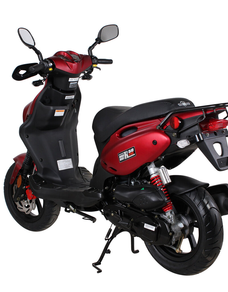 Genuine Scooters 2025 Matte Red Genuine Roughhouse Sport 50cc Moped