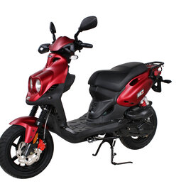 Genuine Scooters 2025 Matte Red Genuine Roughhouse Sport 50cc Moped
