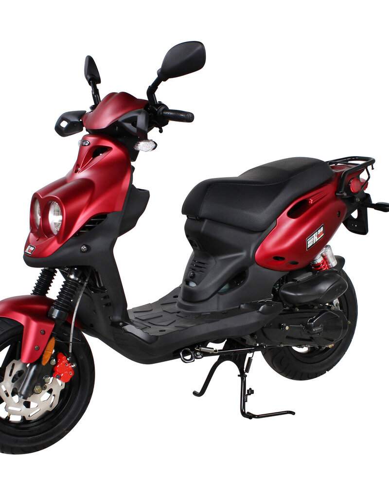 Genuine Scooters 2025 Matte Red Genuine Roughhouse Sport 50cc Moped