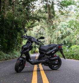 Genuine Scooters 2025 Matte Black Genuine Roughhouse Sport 50cc Moped