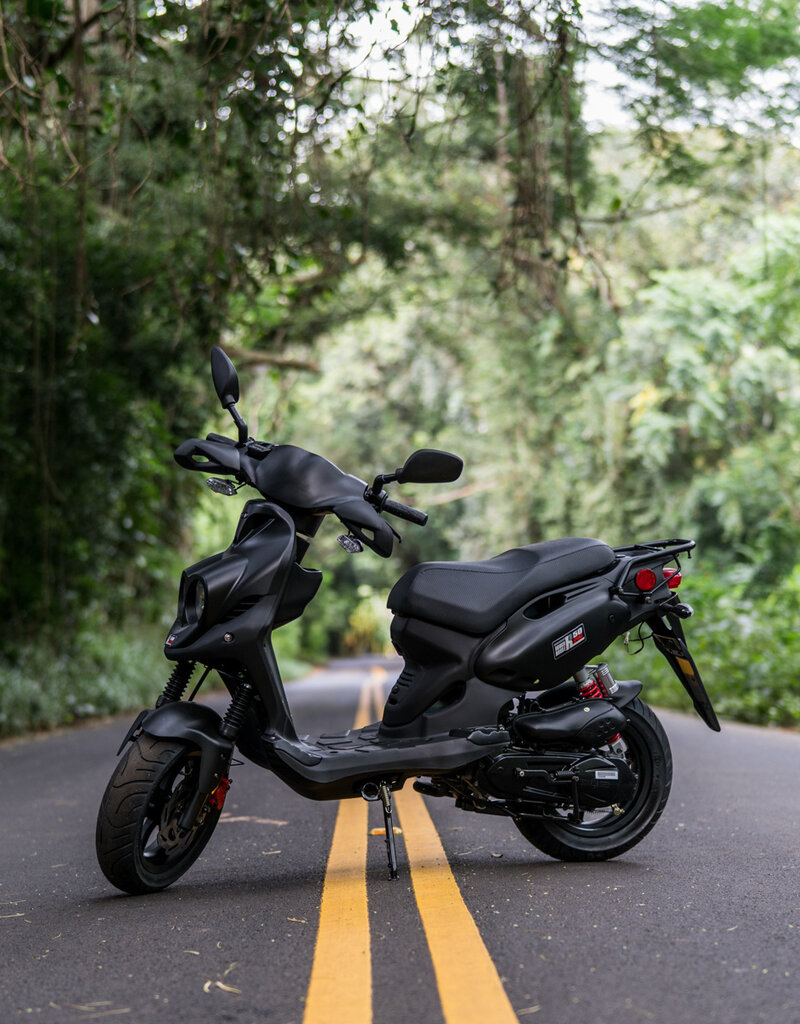 Genuine Scooters 2025 Matte Black Genuine Roughhouse Sport 50cc Moped