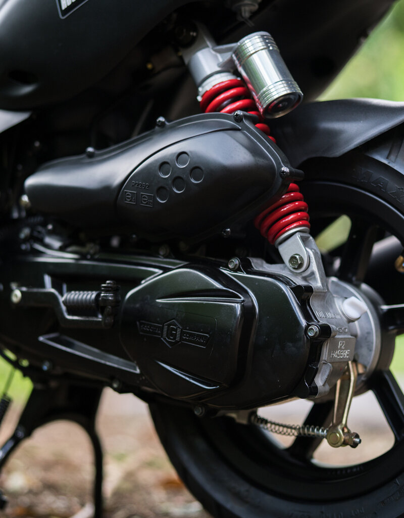 Genuine Scooters 2025 Matte Black Genuine Roughhouse Sport 50cc Moped
