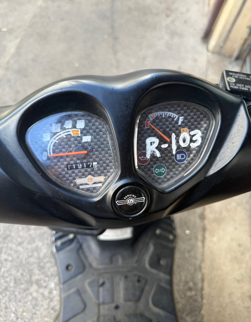 Genuine Scooters 2024 Black Genuine Roughhouse 50 cc Moped (R-103)