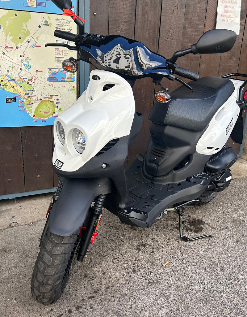 Genuine Scooters 2024 White Genuine Roughhouse 50cc Moped (BB5938)