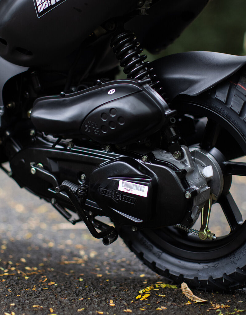 Genuine Scooters 2025 Matte Black Genuine Roughhouse 50cc Moped