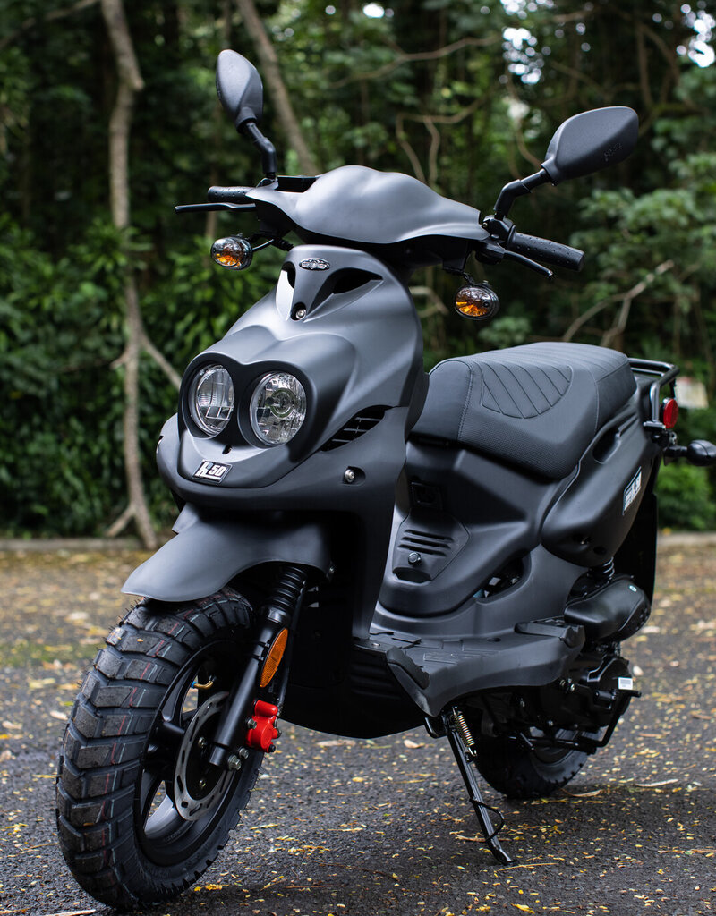 Genuine Scooters 2025 Matte Black Genuine Roughhouse 50cc Moped