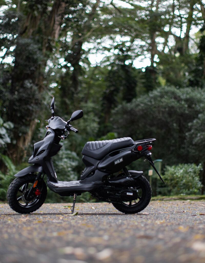 Genuine Scooters 2025 Matte Black Genuine Roughhouse 50cc Moped