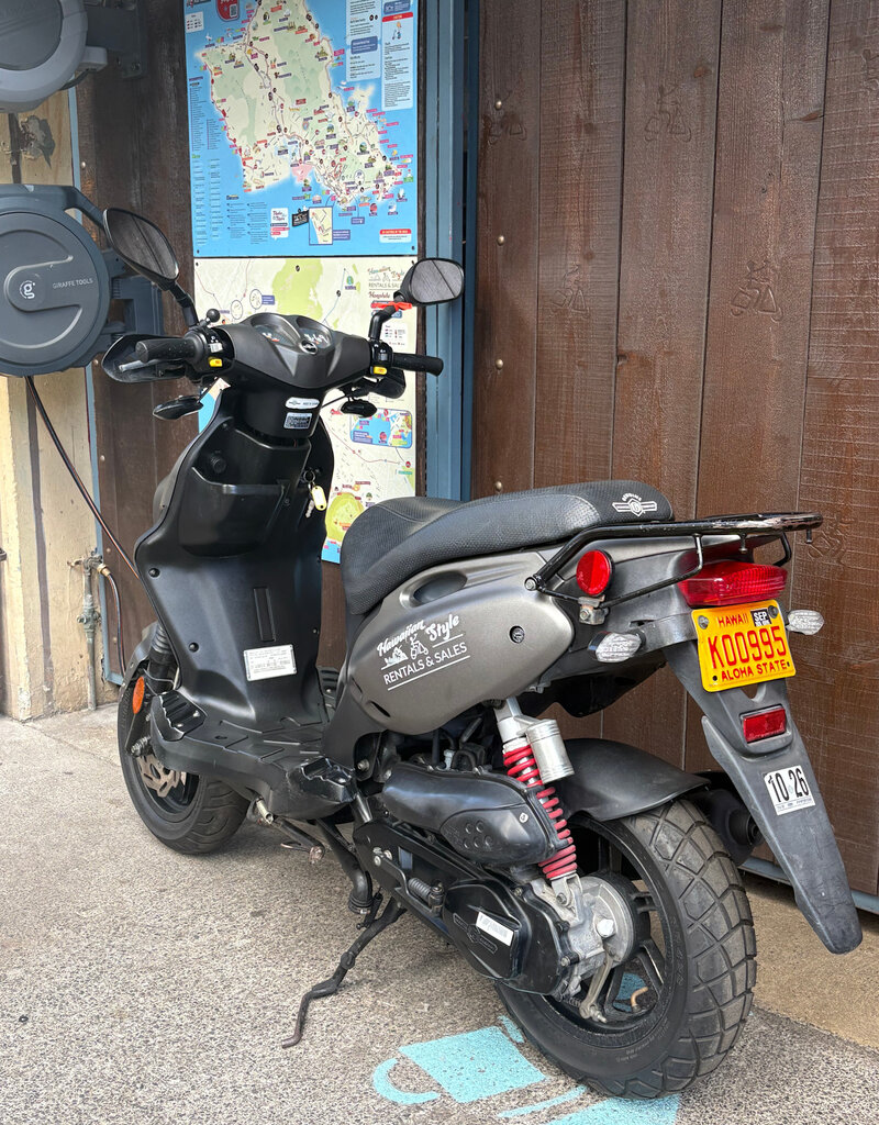 Genuine Scooters 2024 Matte Titanium Genuine Roughhouse Sport 50cc Moped (LX-69)