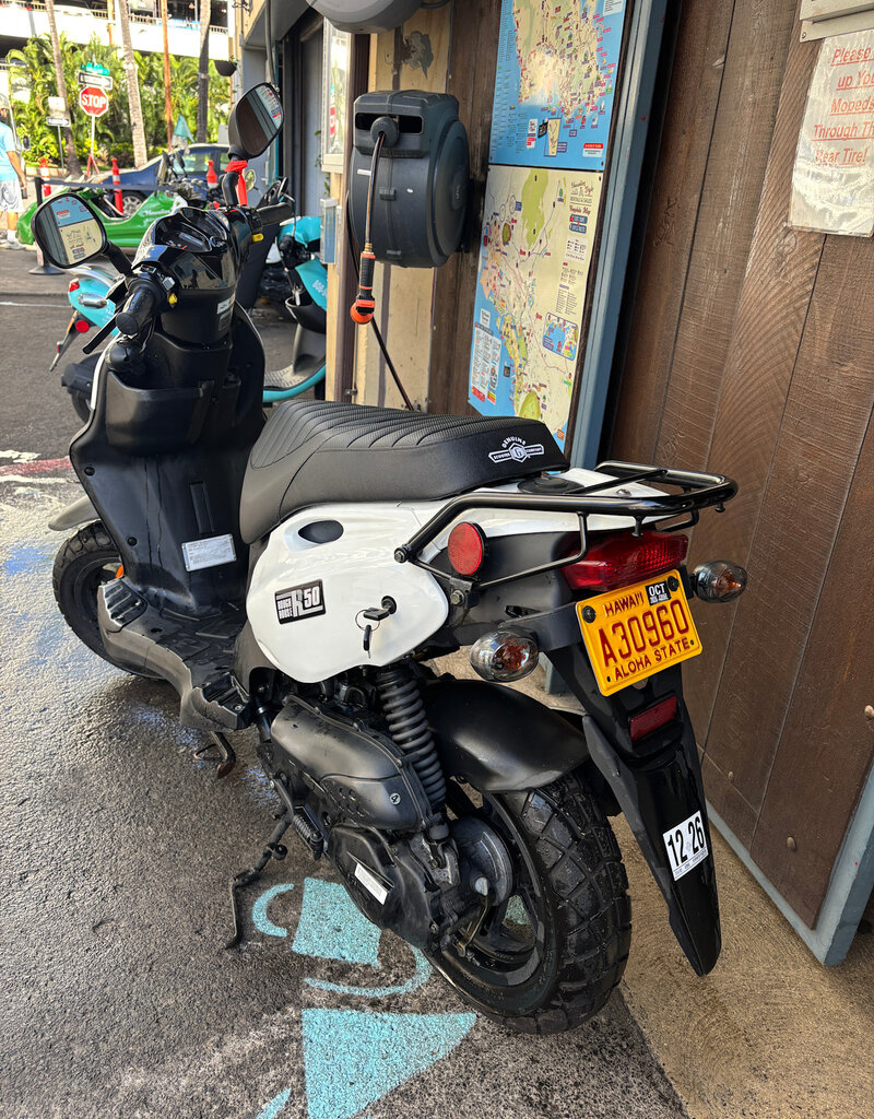 2023 White Genuine Roughhouse 50cc Moped B.B. (5190)