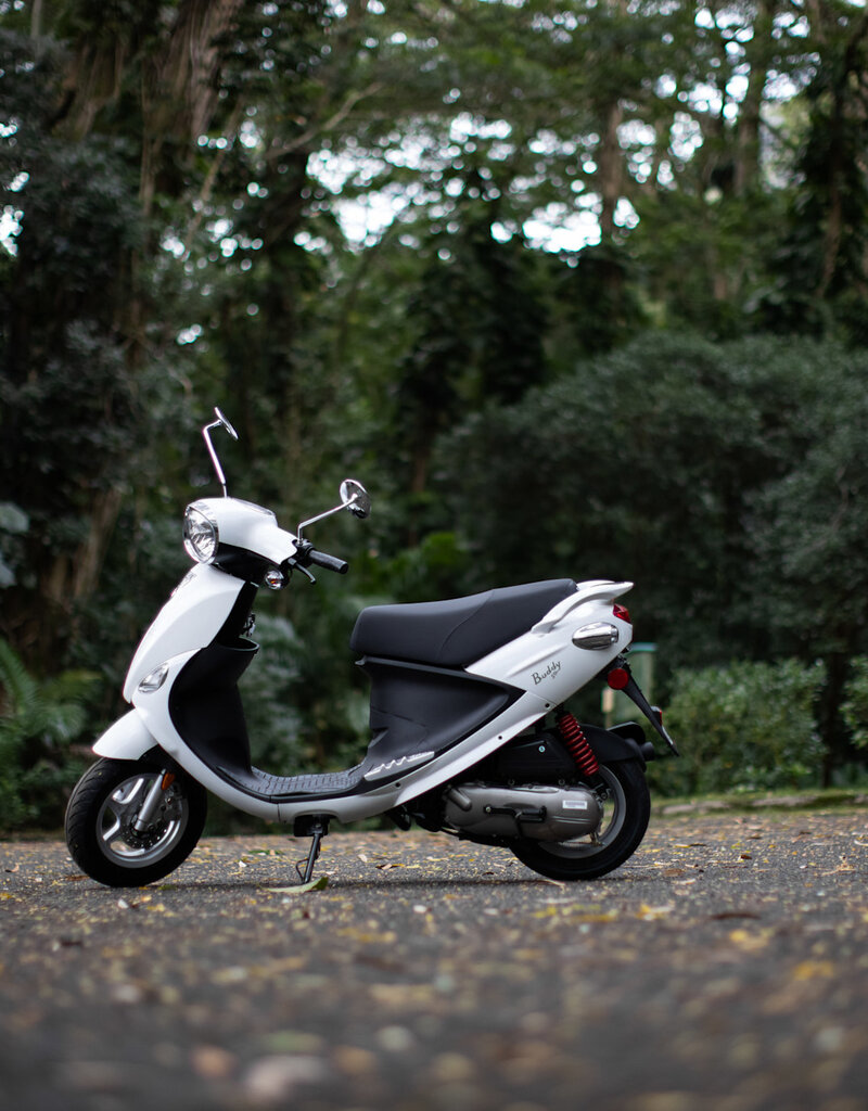 Genuine Scooters 2026 White Genuine Buddy 50cc Moped**