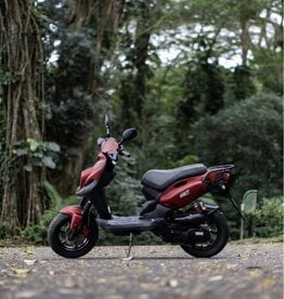 Genuine Scooters 2026 Matte Red Genuine Roughhouse Sport 50cc Moped**