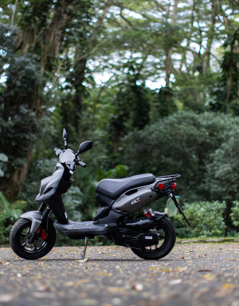 Genuine Scooters 2026 Matte Titanium Genuine Roughhouse Sport 50cc Moped**