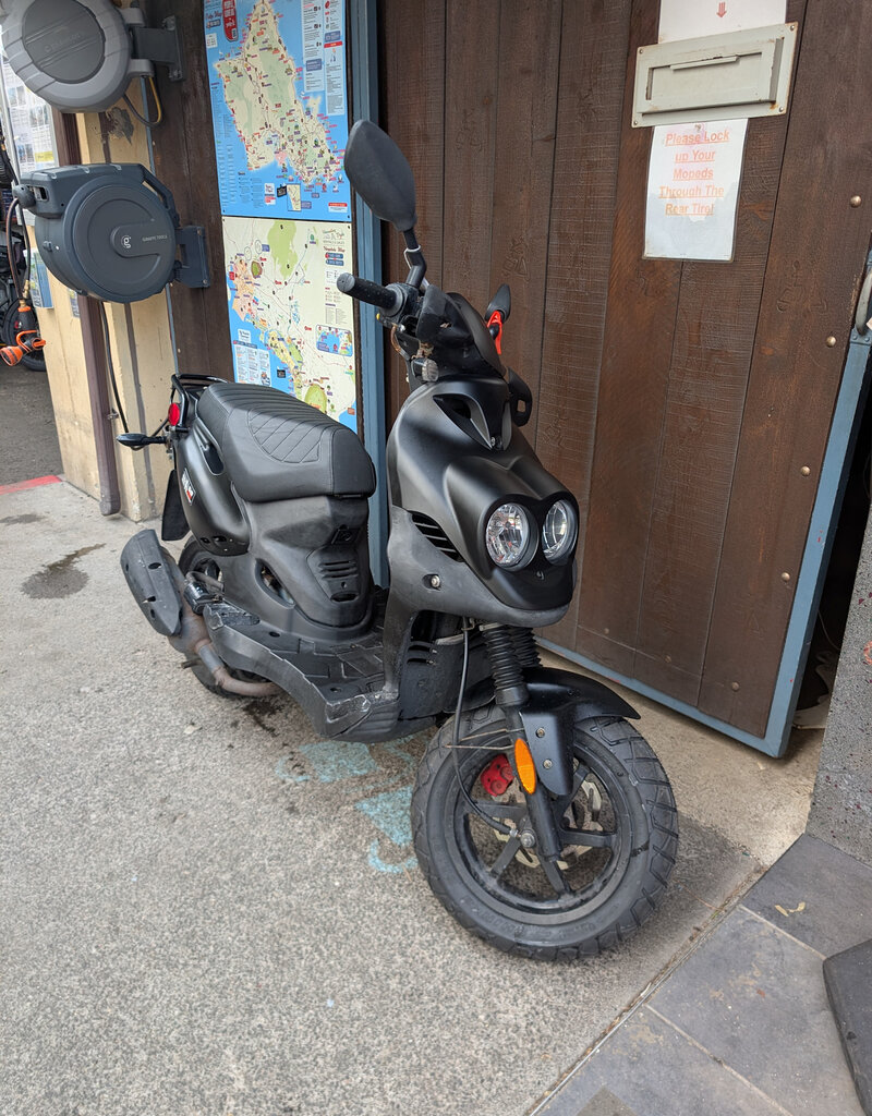 Genuine Scooters 2022 Matte Black Genuine Roughhouse Sport 50cc Moped B.B. (#1880)