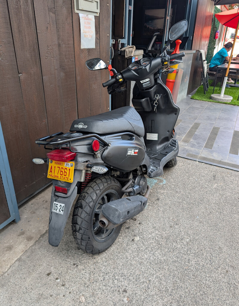 Genuine Scooters 2022 Matte Black Genuine Roughhouse Sport 50cc Moped B.B. (#1880)