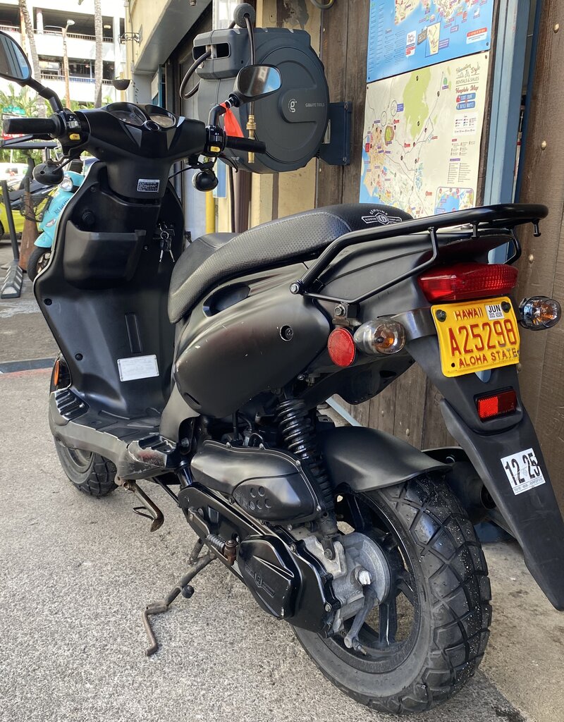 Genuine Scooters 2023 Black Genuine Roughhouse Sport 50cc Moped (BB4822)