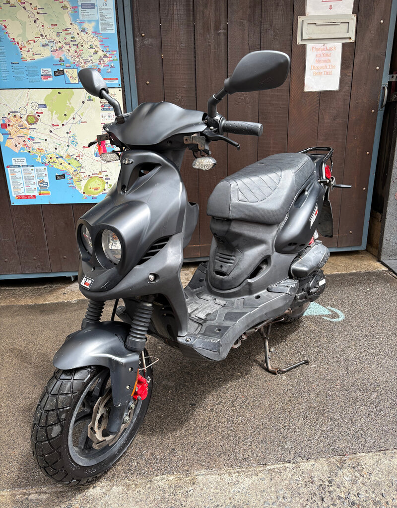 Genuine Scooters 2021 Black Genuine Roughhouse 50cc Moped (BB9899)