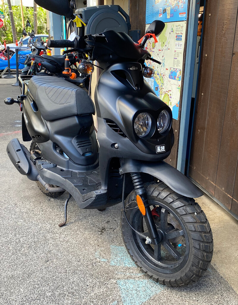 Genuine Scooters 2020 Black Genuine Roughhouse 50cc Moped (BB8345)
