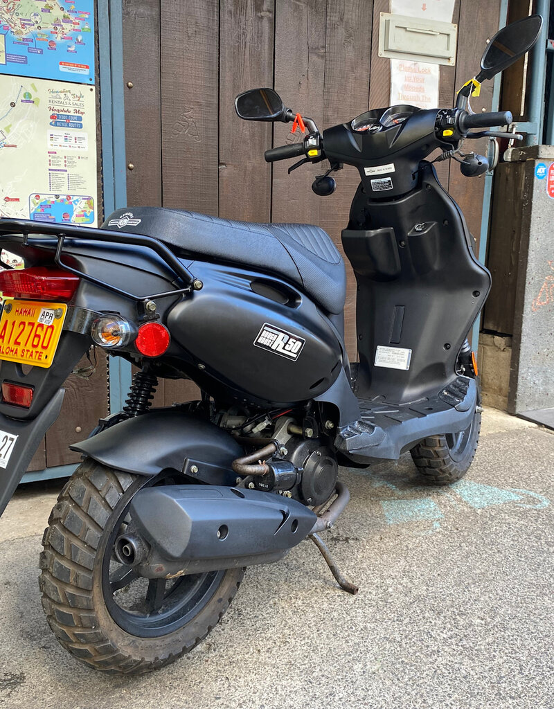 Genuine Scooters 2020 Black Genuine Roughhouse 50cc Moped (BB8345)