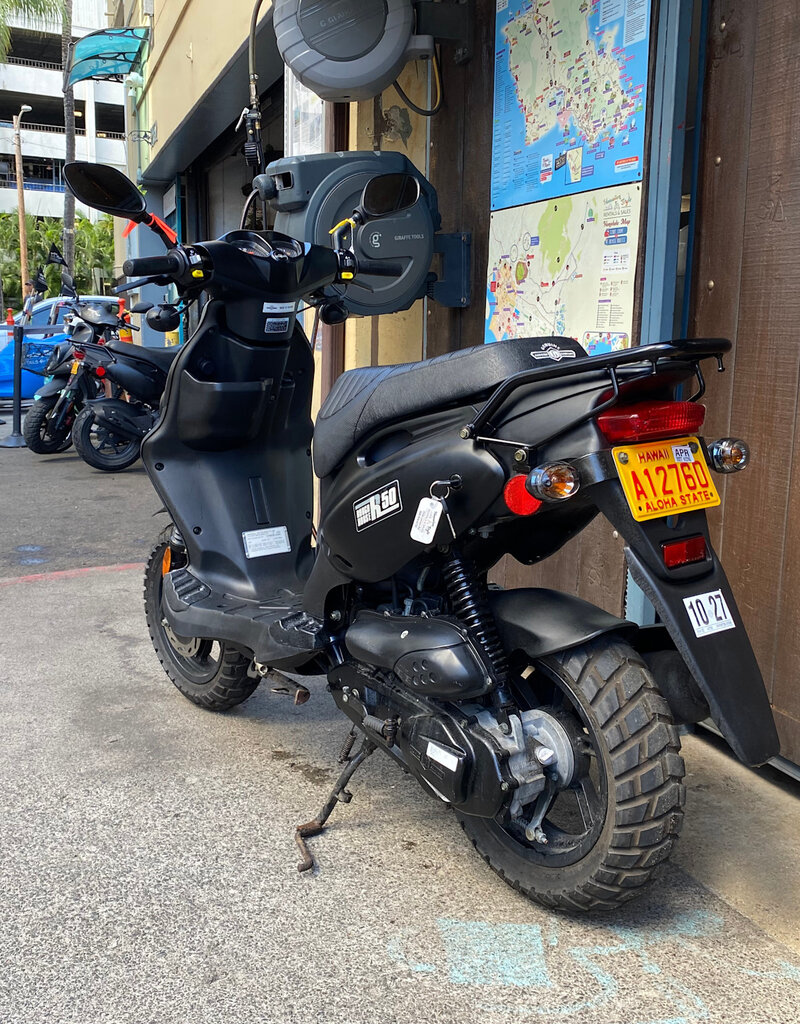Genuine Scooters 2020 Black Genuine Roughhouse 50cc Moped (BB8345)