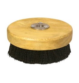 CleanHub Round Brush 5” - Wood Base Black Bristle, Medium