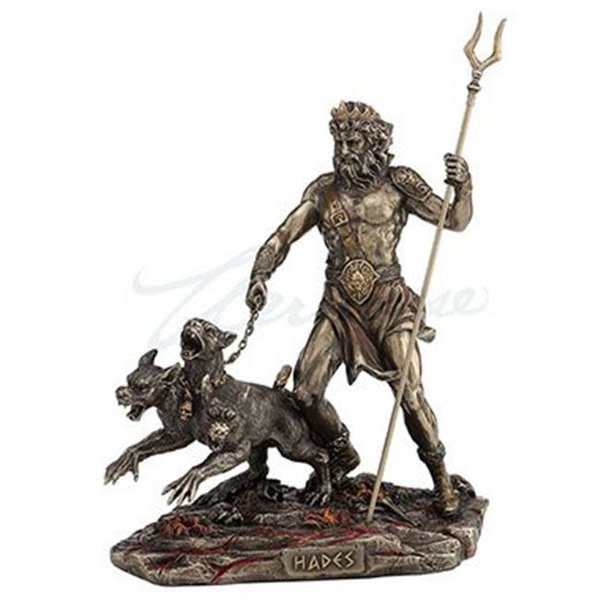 Hades Holding Staff With Cerberus