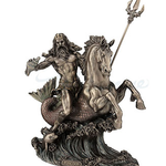 Poseidon With Trident Riding A Hippocampus