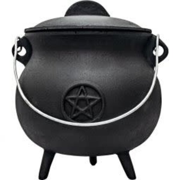 Cast Iron Cauldron Large 7.5in Pentacle