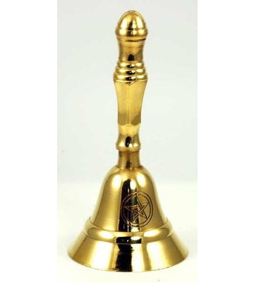 Pentacle Altar Bell, Brass 5"