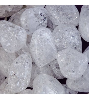 Cracked Crystal Quartz (Fire and Ice) Tumbled Stones
