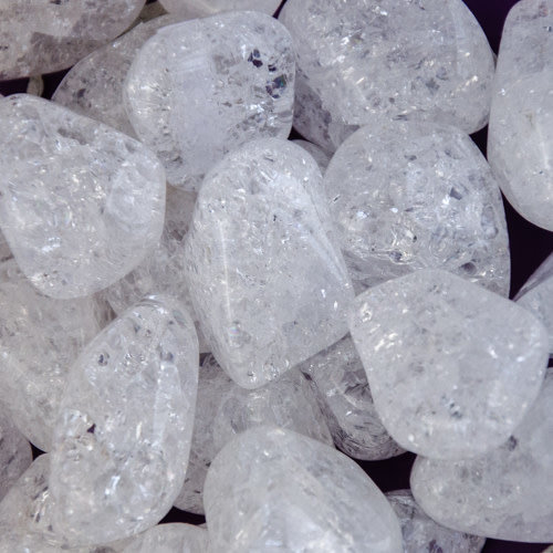 Cracked Crystal Quartz (Fire and Ice) Tumbled Stones