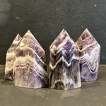 Chevron Amethyst Points 2 1/2" - 3" Length, 1" Diameter