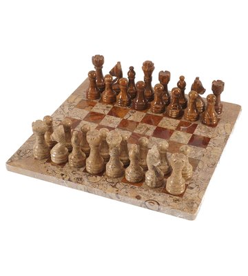 Chess Set Red and Coral Marble