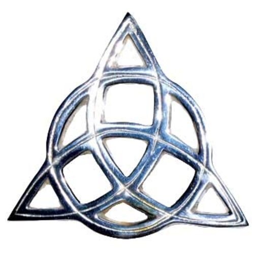 Triquetra Open Cut Altar Tile Silver 3"