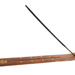 INCENSE HOLDER – WOOD WITH ASSTD BRASS INLAY