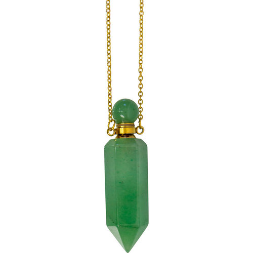 Gemstone Pendant Bottle - Green Aventurine